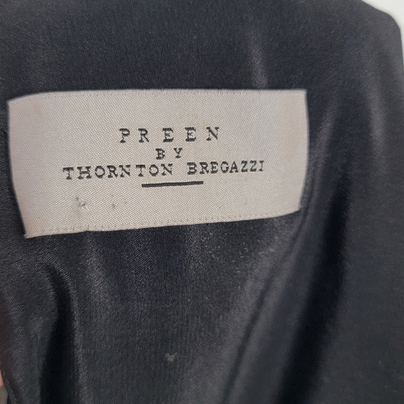 PREEN BY THORNTON BREGAZZI ARYA MINI DRESS BLACK LACE WITH BELL SLEEVES SZ. L - Picture 8 of 9